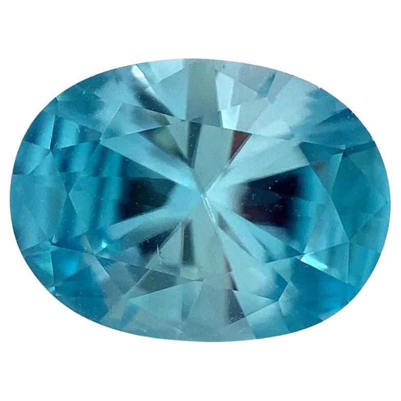 2.31ct Master Cut Oval Blue Zircon from Cambodia For Sale