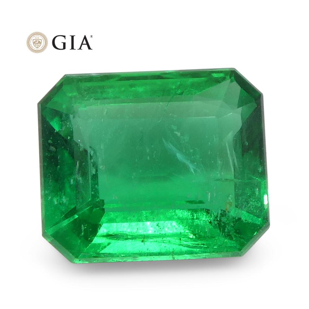 2.31ct Octagonal/Emerald Cut Green Emerald GIA Certified Zambia For Sale 11