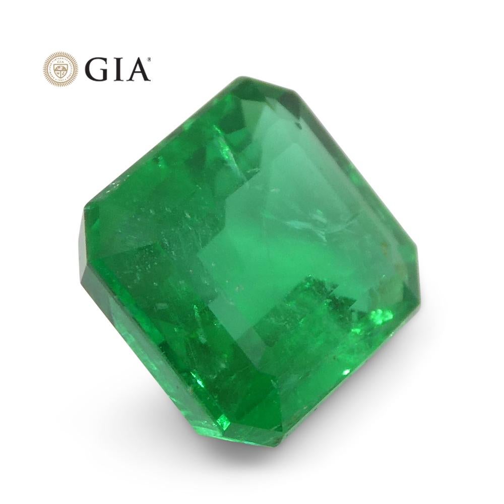 2.31ct Octagonal/Emerald Cut Green Emerald GIA Certified Zambia For Sale 1