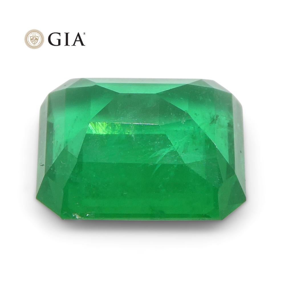 2.31ct Octagonal/Emerald Cut Green Emerald GIA Certified Zambia For Sale 2