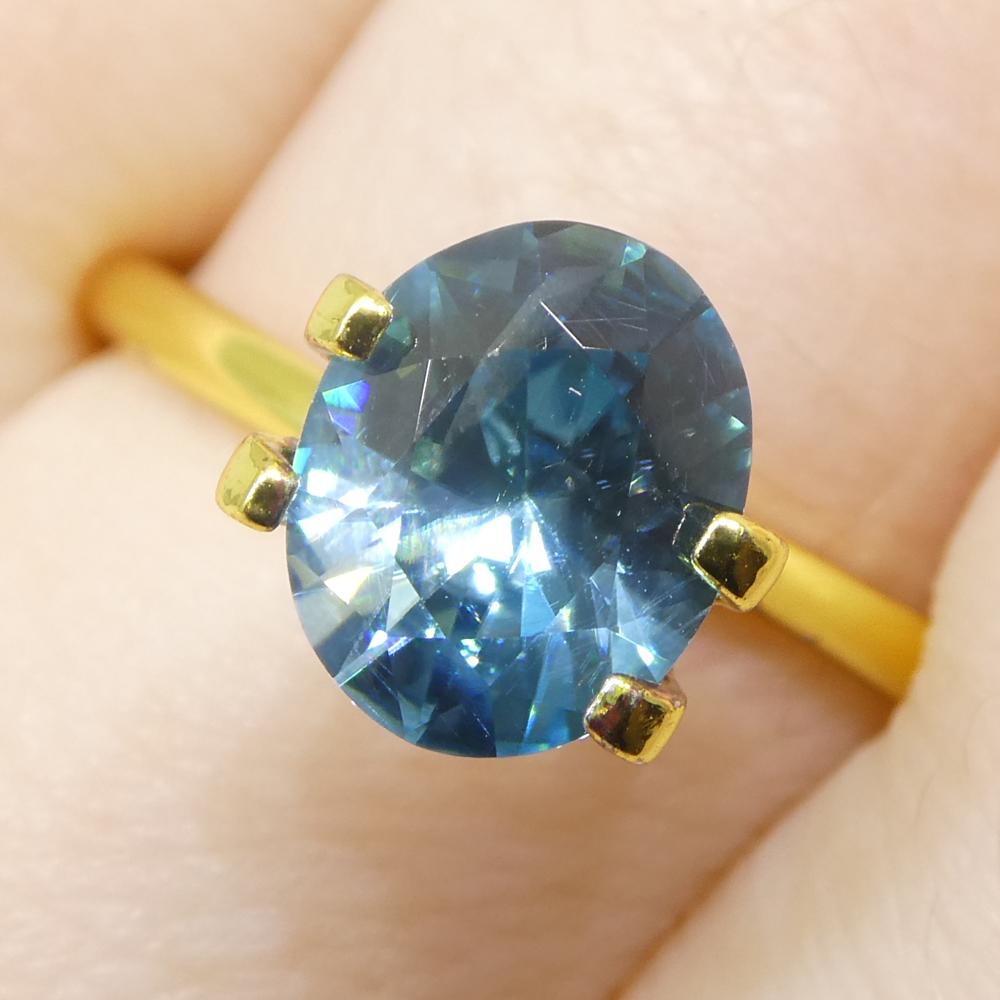 2.31ct Natural Earth Mined Oval Master Brilliant Cut Blue Zircon from Cambodia For Sale 10