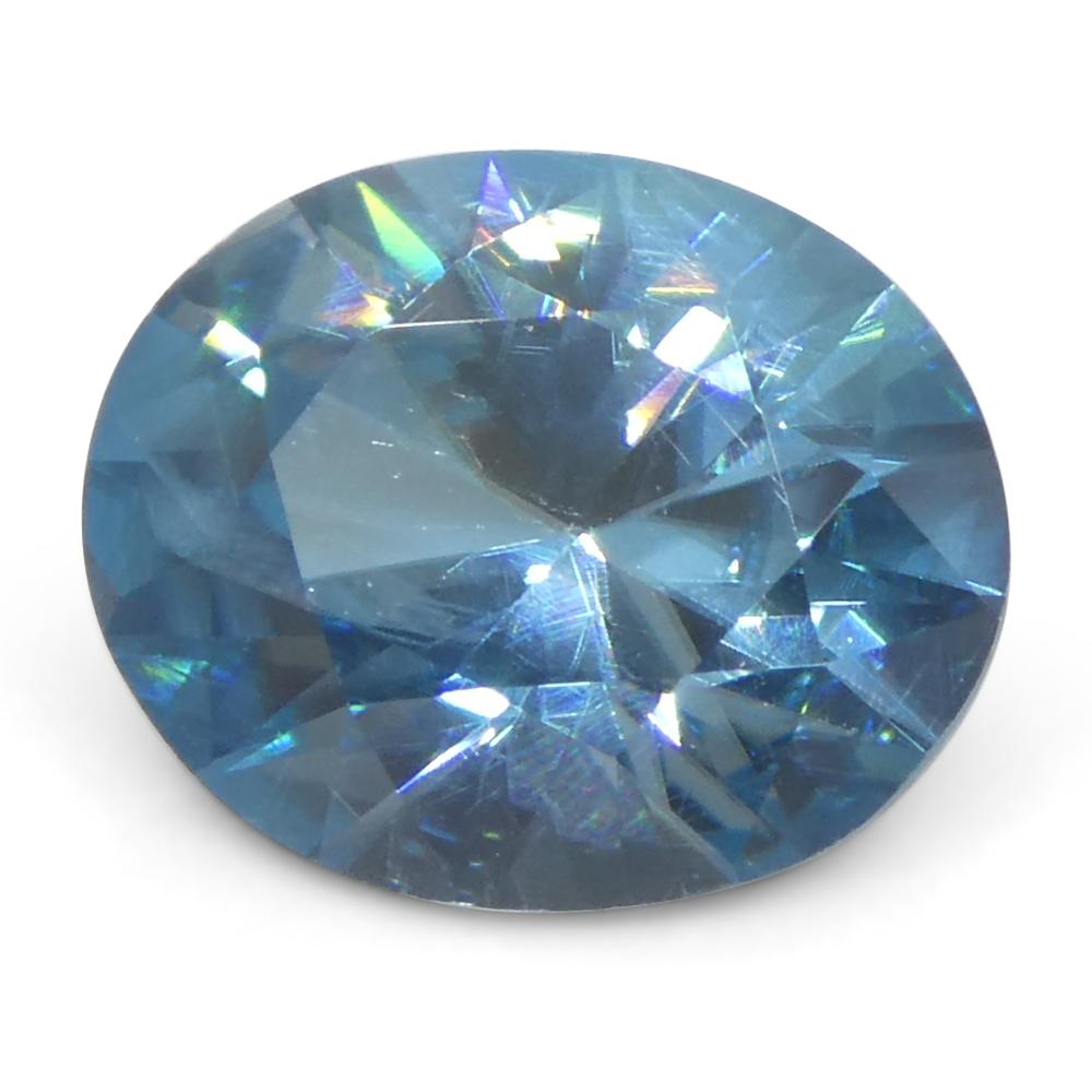 2.31ct Natural Earth Mined Oval Master Brilliant Cut Blue Zircon from Cambodia For Sale 3