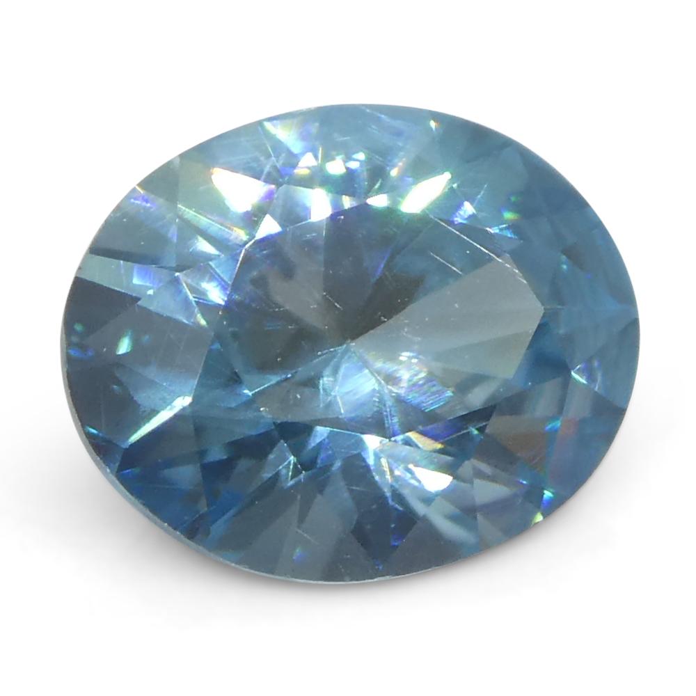 2.31ct Natural Earth Mined Oval Master Brilliant Cut Blue Zircon from Cambodia For Sale 4