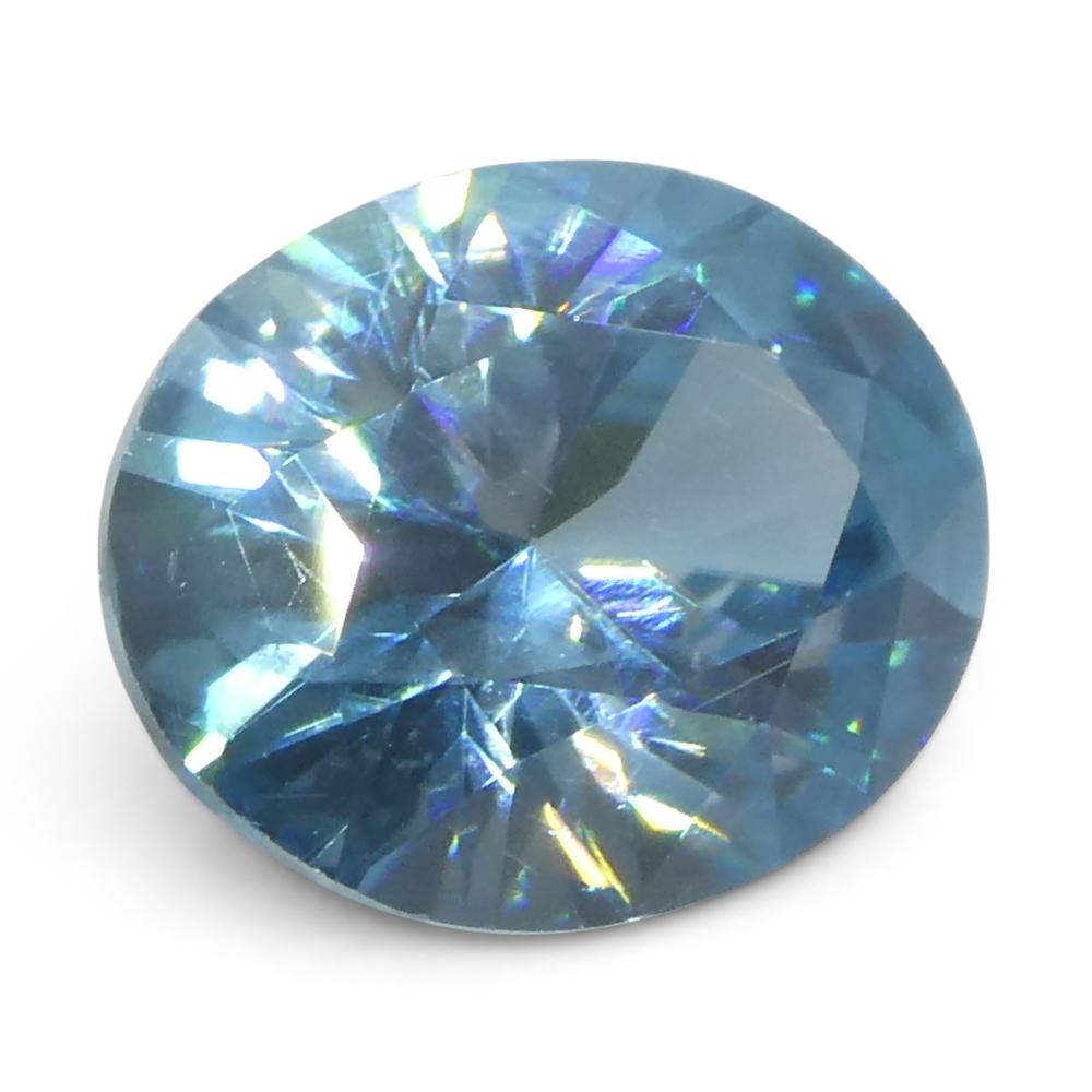 2.31ct Natural Earth Mined Oval Master Brilliant Cut Blue Zircon from Cambodia For Sale 5