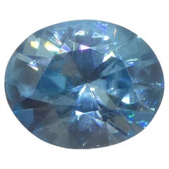 2.31 ct Circón azul talla brillante maestro ovalado natural extraído de la tierra procedente de Camboya