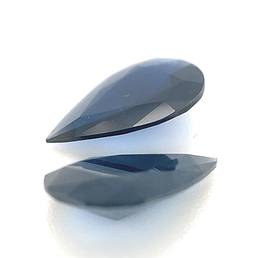 2.31ct Pair Pear Blue Sapphire from Thailand Unheated 7