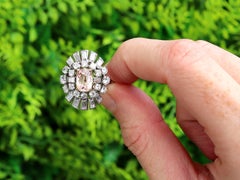 Bague en platine avec saphir Ceylan Padparadscha de 2,32 carats et diamant de 2,05 carats