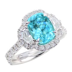 2.32 Carat White Gold Paraiba Tourmaline Cocktail Ring