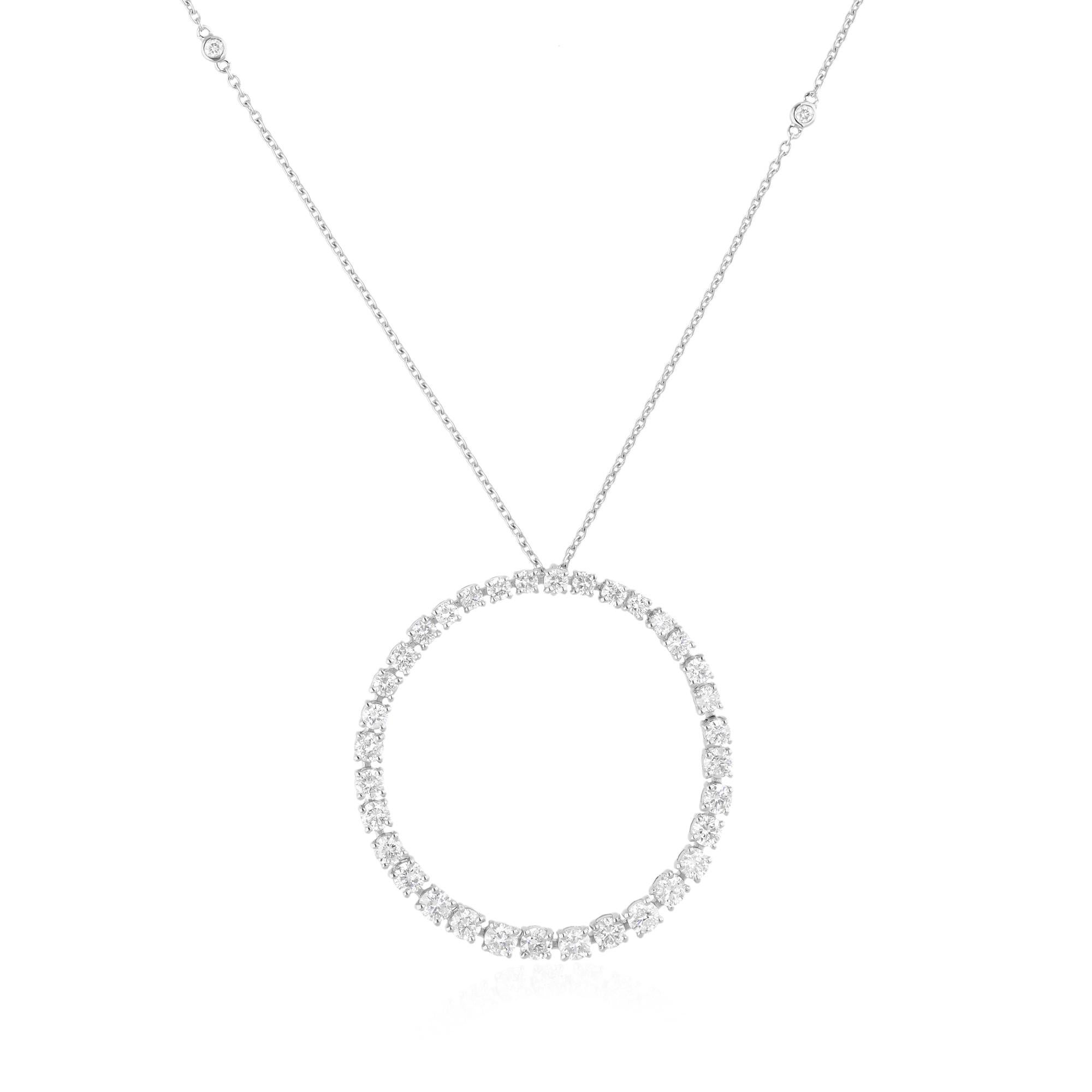 2,32 Karat Diamant Kreis Karma Anhänger Kette Halskette 18 Karat Weißgold Damen im Angebot