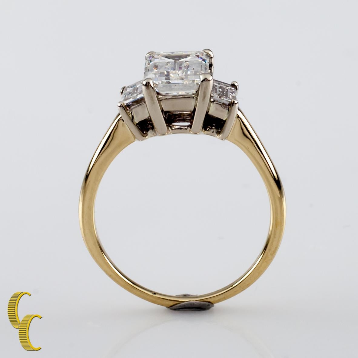 emerald cut yellow gold engagement rings