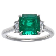 2.32 Carat Emerald Platinum Diamond Ring