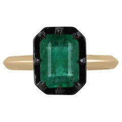 2.32 Carat Emerald Statement 14K White Gold Quiet Power