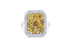 2.32 Carat Fancy Color Diamond 18 Karat White Gold Cocktail Ring