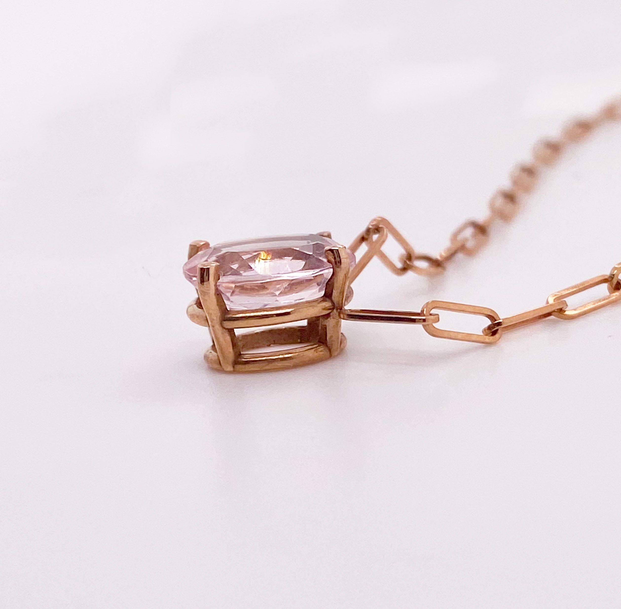 14k rose gold paperclip necklace