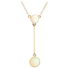 Collier en or jaune 15k et opale de 2.32 carats - Antique Circa 1890