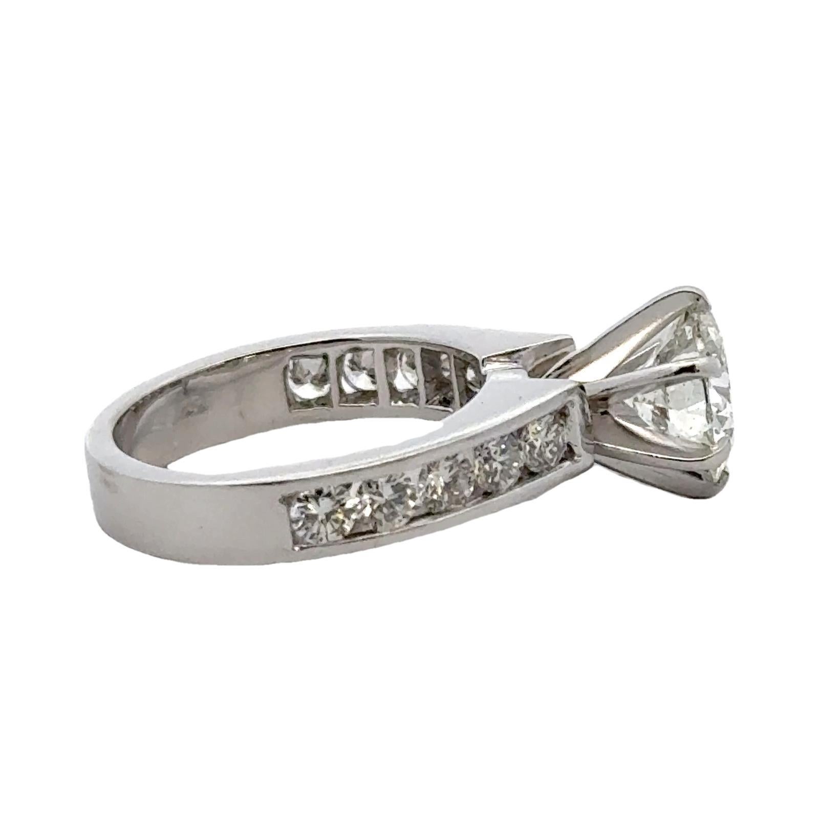 2.32-Carat Round Brilliant-Cut Diamond 14KWG Engagement Ring H/SI2 EGL Cert 1