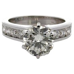 2.32-Carat Round Brilliant-Cut Diamond 14KWG Engagement Ring H/SI2 EGL Cert