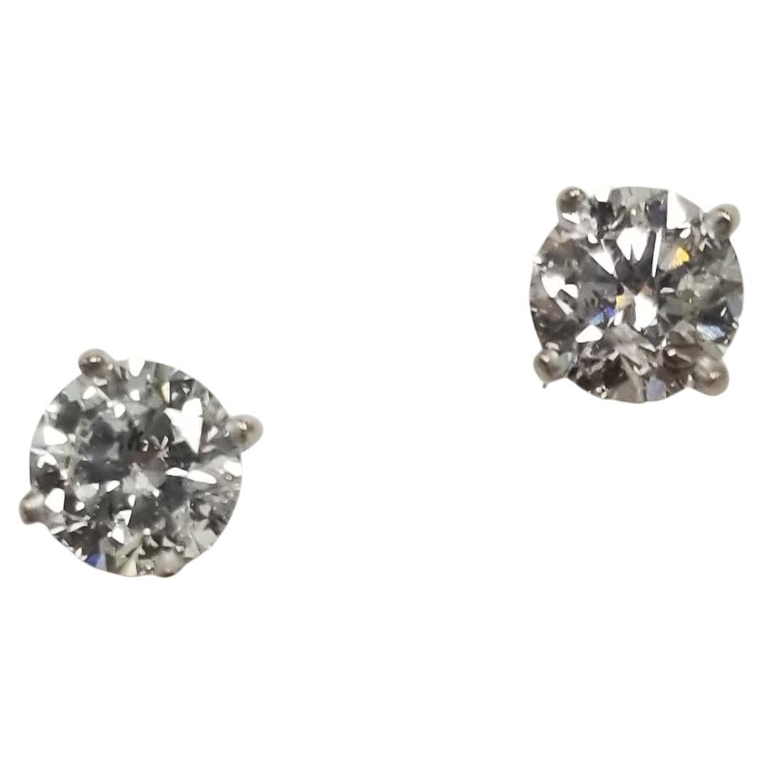 2.32 Carat Studs 2 Brilliant Cut Diamonds, Color "G-H", Clarity SI2 Set in 14k For Sale