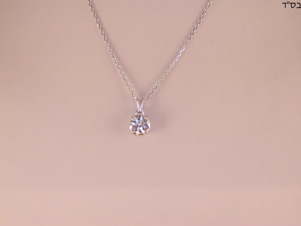 Women's 2.32 Carat White Gold Necklace Diamond Solitaire Pendant For Sale
