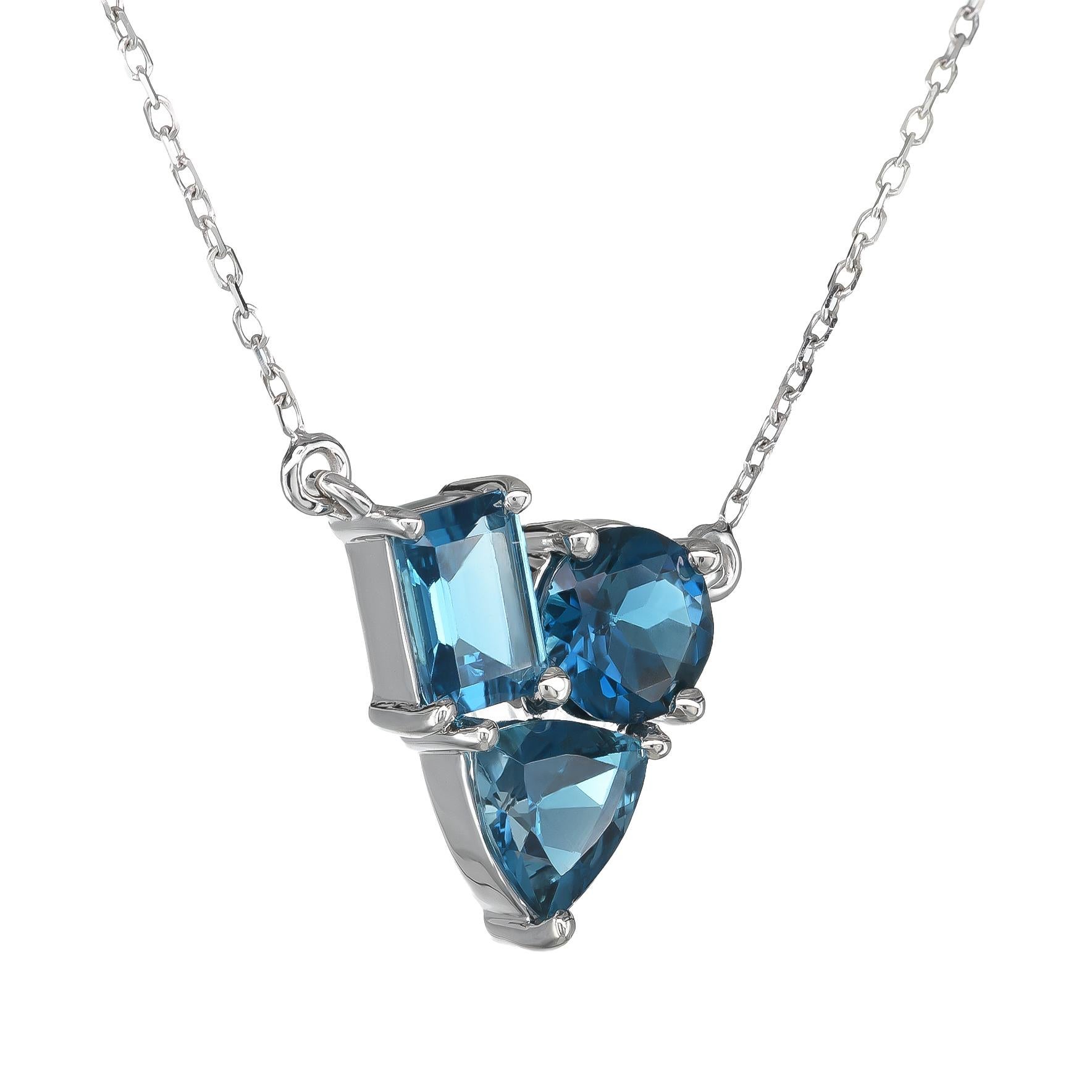 Immerse yourself in the deep, captivating hue of the London Blue Topaz, elegantly showcased in a 14K white gold pendant. This stunning piece brings together the artistry of fine jewelry design and the fascinating beauty of natural gemstones, perfect