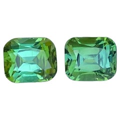 2,32 Quilates Pareja Piedra Turmalina Verde Menta Talla Cojín Piedra Preciosa Afgana