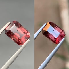 2.32 Ct Deep Brownish Red Color Change Pyrope Garnet Emerald Cut Loose Gemstone
