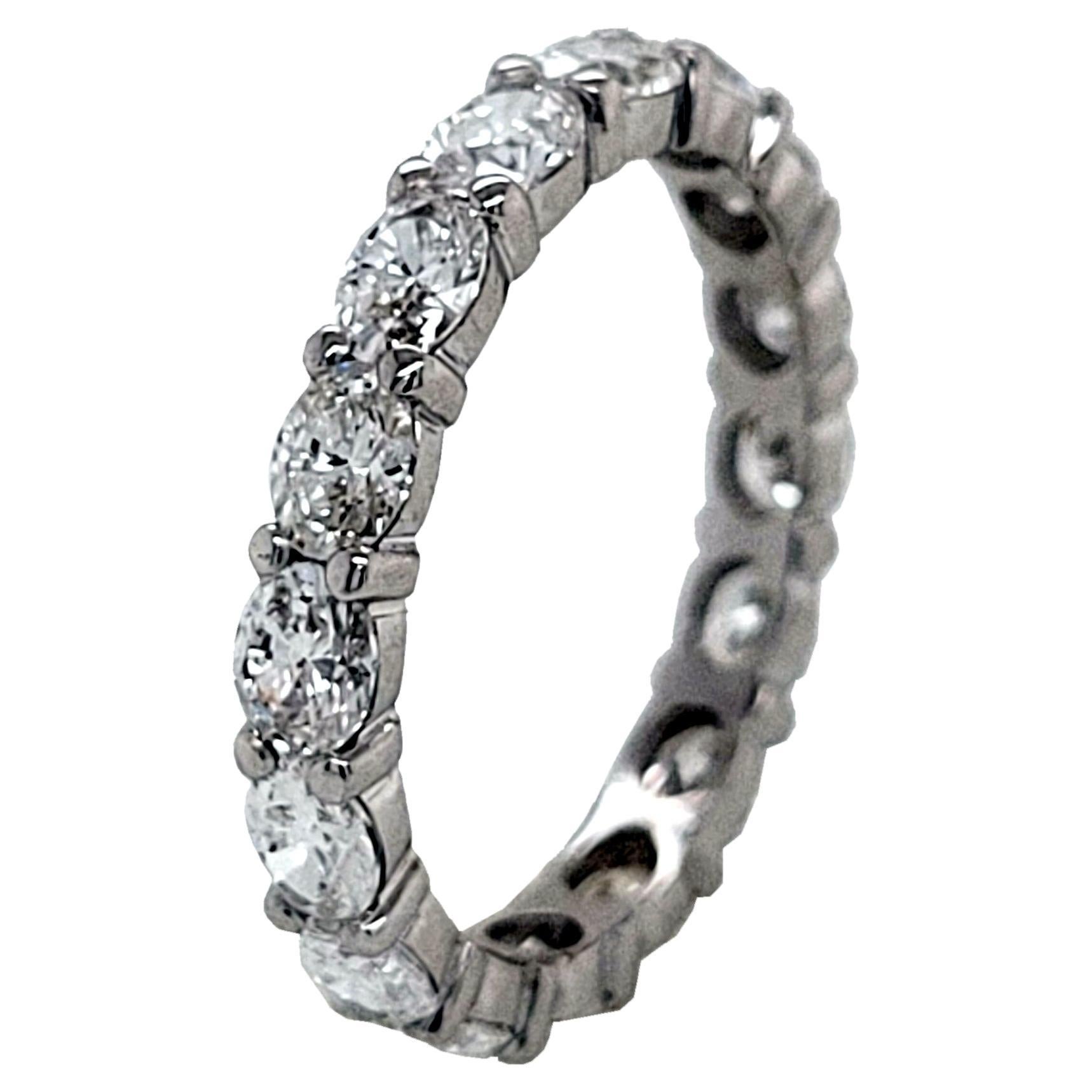 2.32 Ct Oval Brilliant Diamond Shared Prong Diamond Eternity Ring For Sale