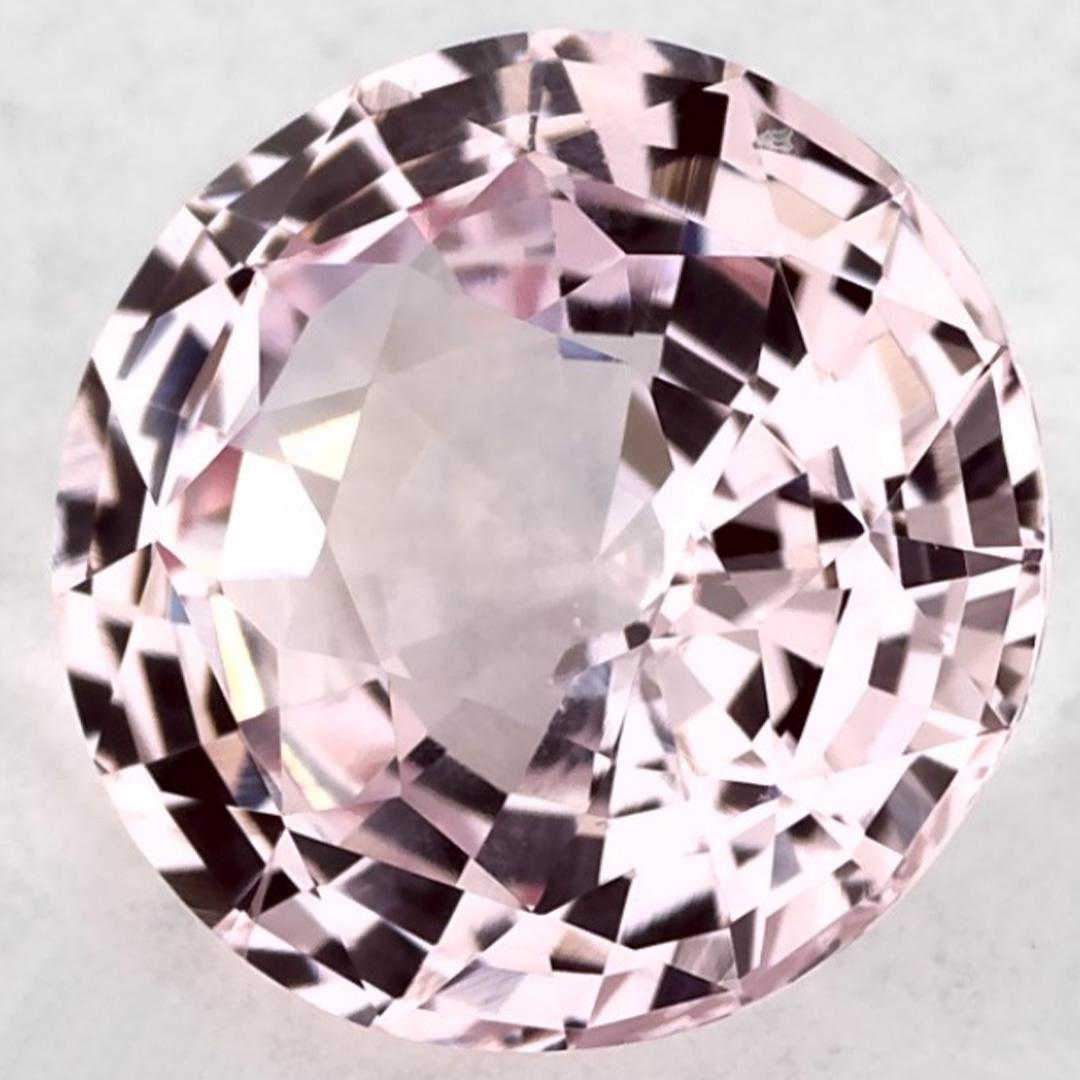 2,32 Karat rosa Saphir rund zertifiziert lose Edelstein (Rundschliff) im Angebot