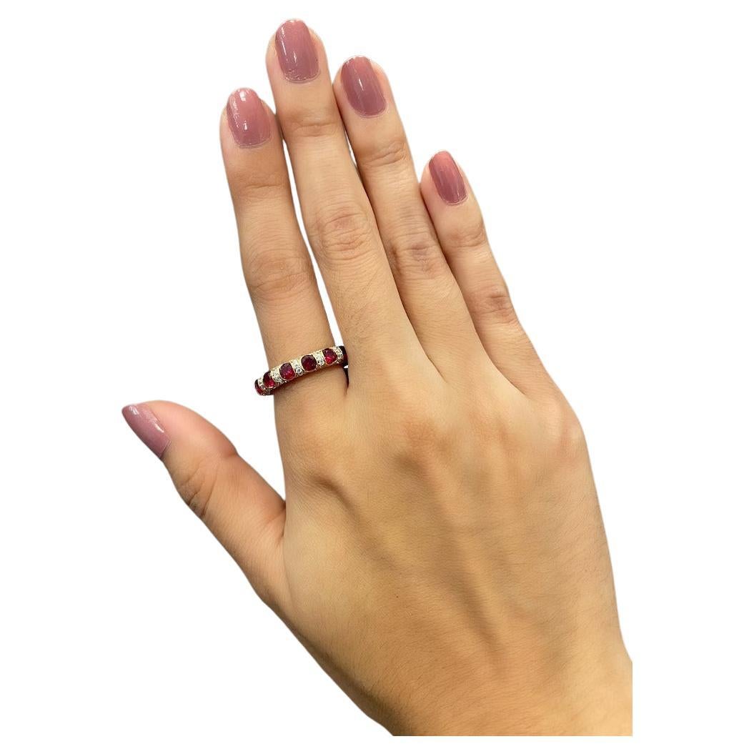 3.51 ct Ruby & Diamond Eternity Band For Sale