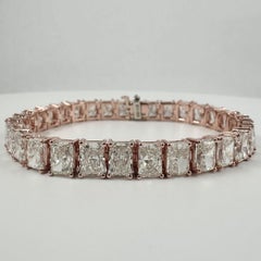 23,20 Karat, Diamant-Tennisarmband mit Strahlenschliff aus 14 Karat Roségold