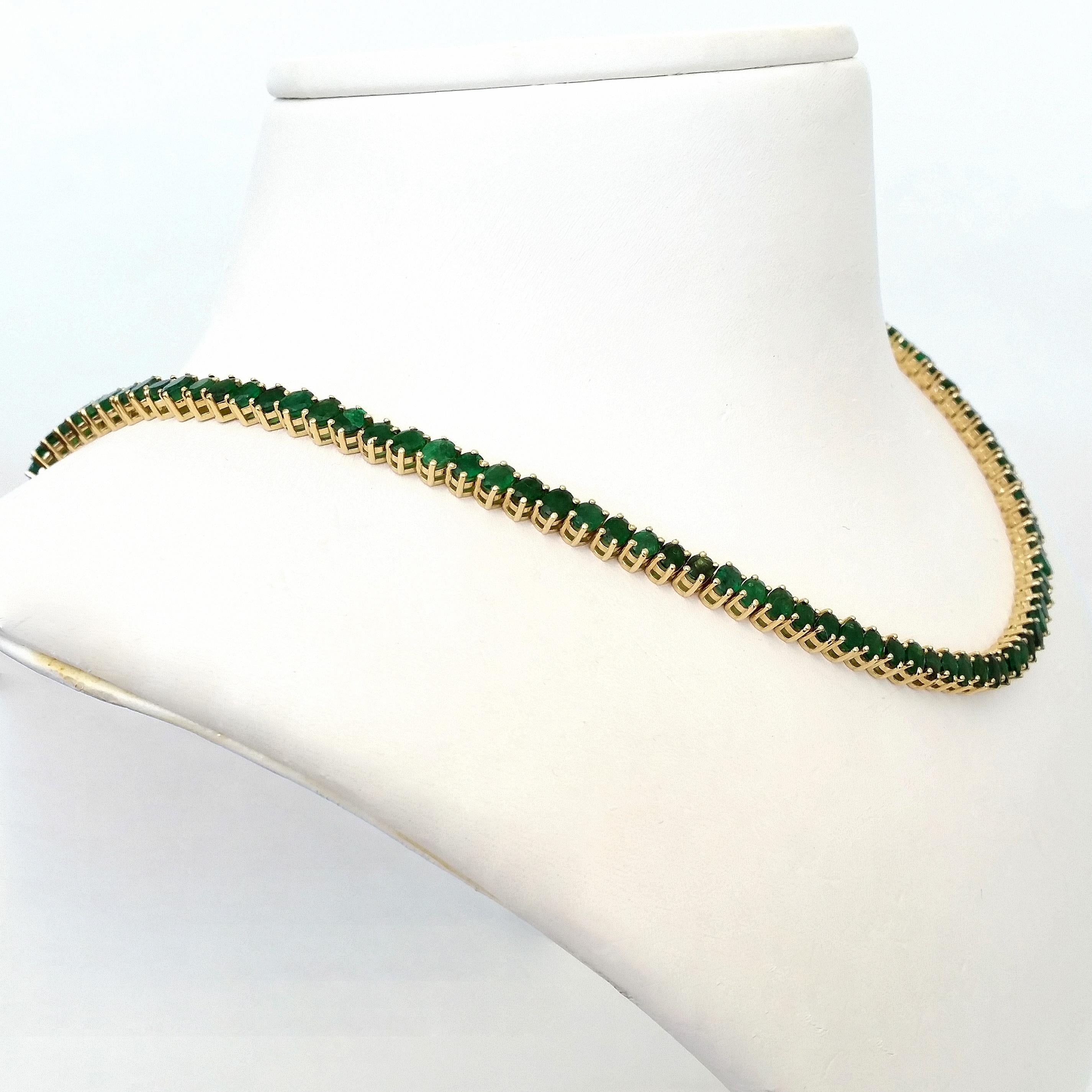 NO RESERVE IGI zertifiziert 23,21ct Smaragd-Halskette 14K Gelbgold  im Zustand „Neu“ im Angebot in Ramat Gan, IL