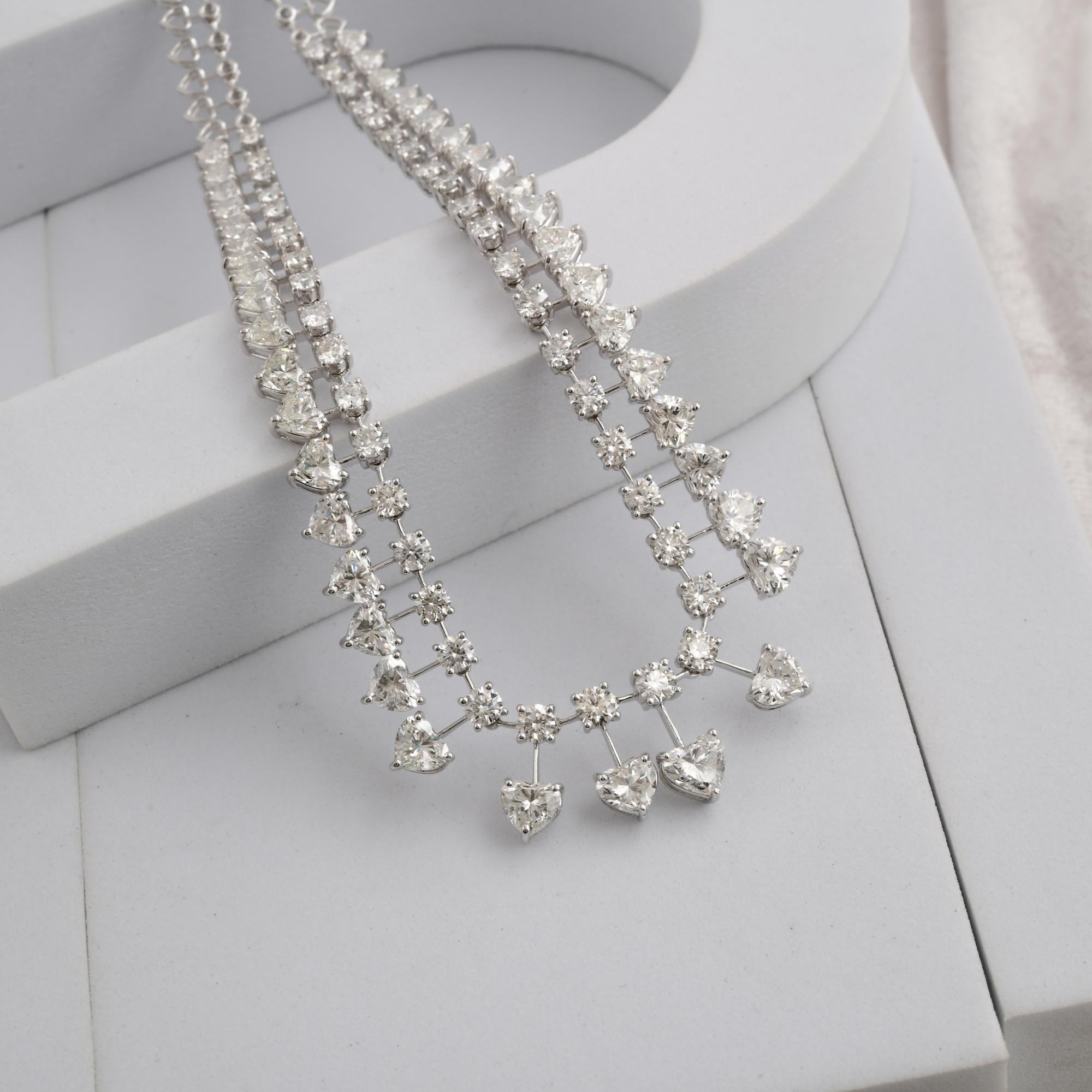 23,26 Quilates Diamante SI/H Collar Gargantilla Novia Oro Blanco 14k Joyas Finas en Nuevo estado para la venta en Diera, Dubai