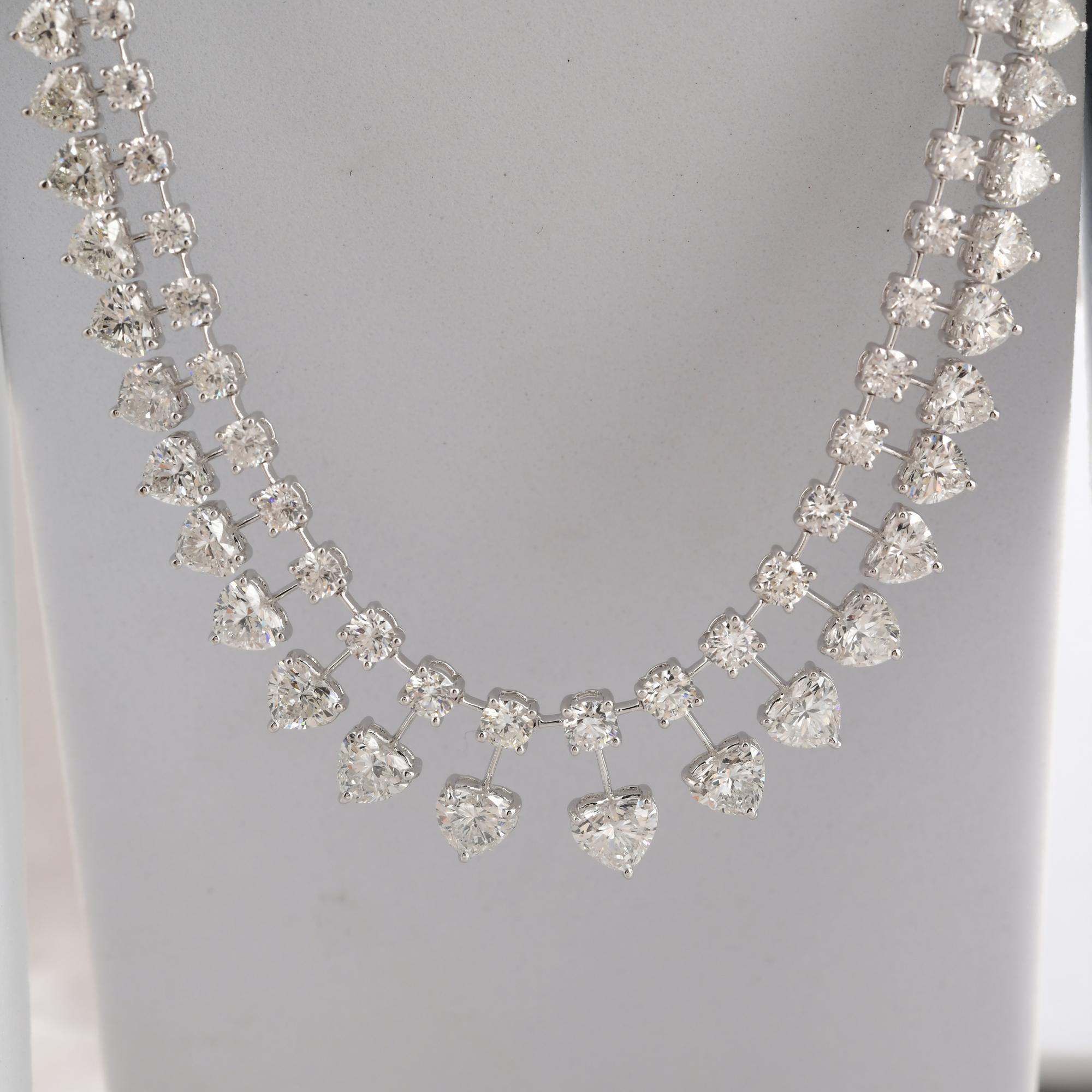 23,26 Quilates Diamante SI/H Collar Gargantilla Novia Oro Blanco 14k Joyas Finas en venta 1