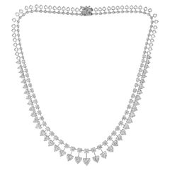 23,26 Karat Diamant SI/H Bridal Choker Halskette 14k Weißgold Feiner Schmuck