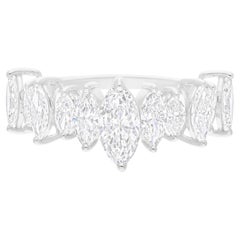 2,32 ct Diamante natural SI/H Anillo de compromiso de media eternidad Oro blanco 14k