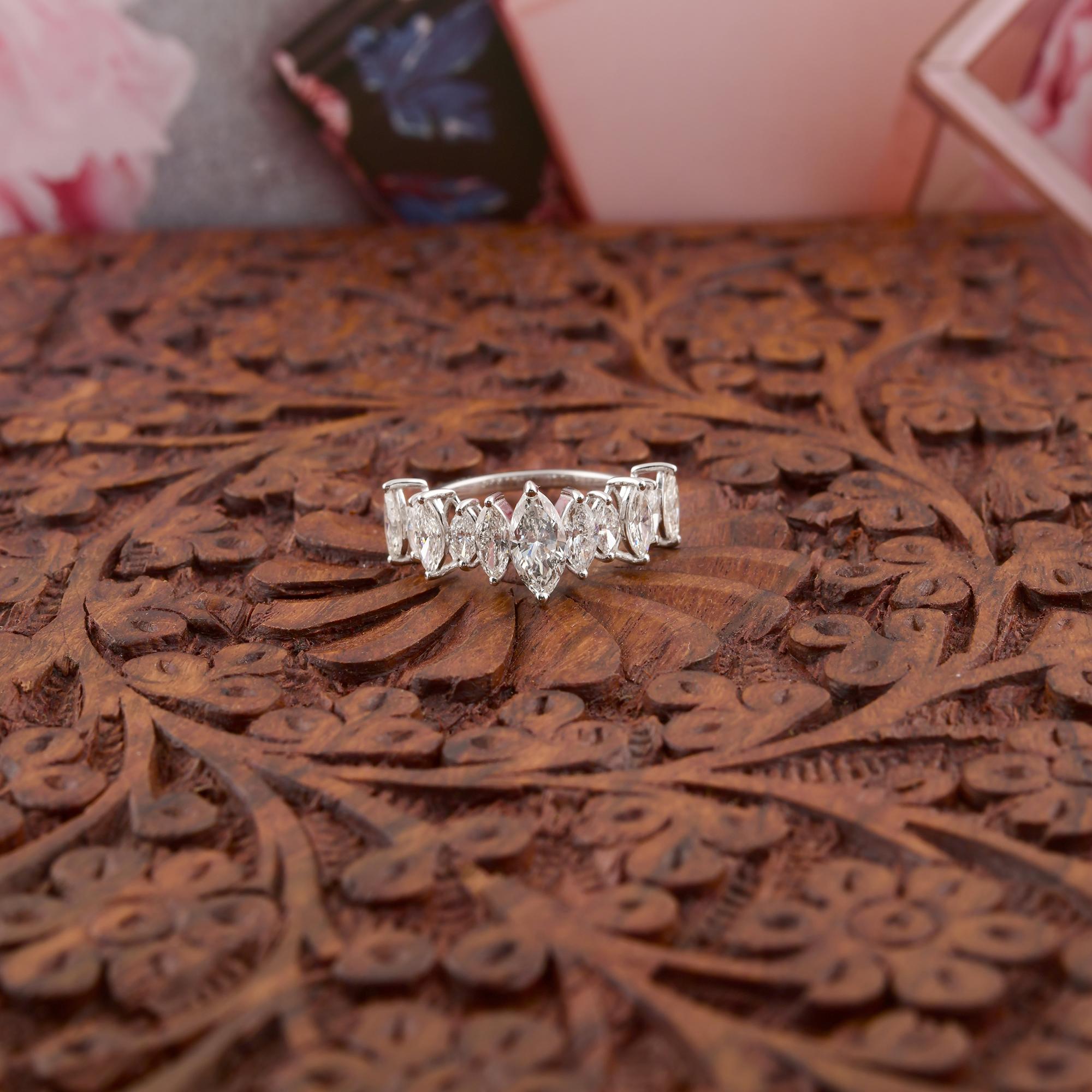 For Sale:  2.32ct Natural SI/H Diamond Half Eternity Engagement Band Ring 18k White Gold 3