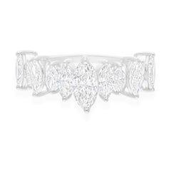 2.32ct Natural SI/H Diamond Half Eternity Engagement Band Ring 18k White Gold (Bague de fiançailles demi-éternité en or blanc)