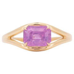 2.32ct Opalescent Pink Sapphire Engagement Ring on Split Band 14K Gold R6751