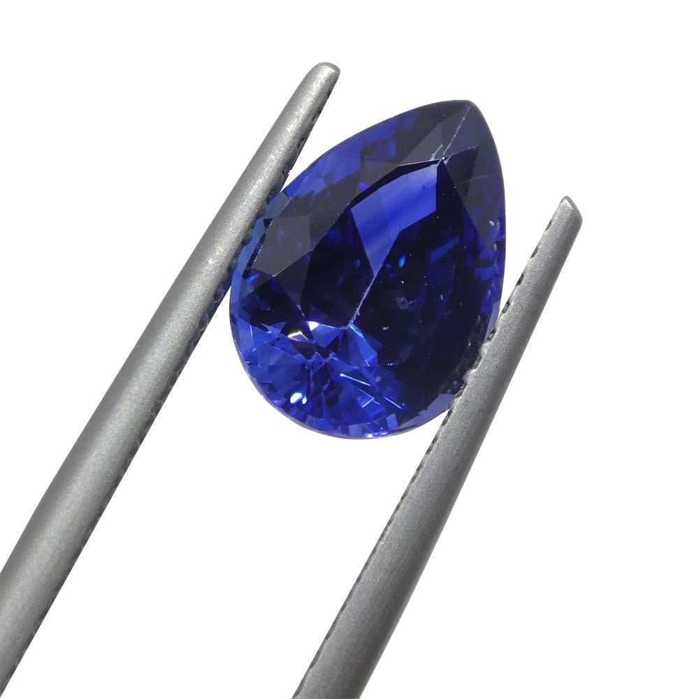 2.32ct Pear Blue Sapphire GIA Certified Sri Lanka For Sale 2