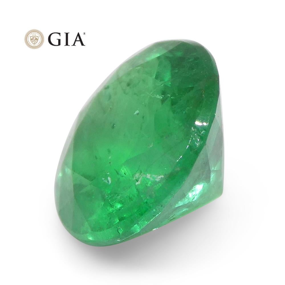 2.32 Carat Round Vivid Green Emerald Gia Certified Brazil For Sale 10