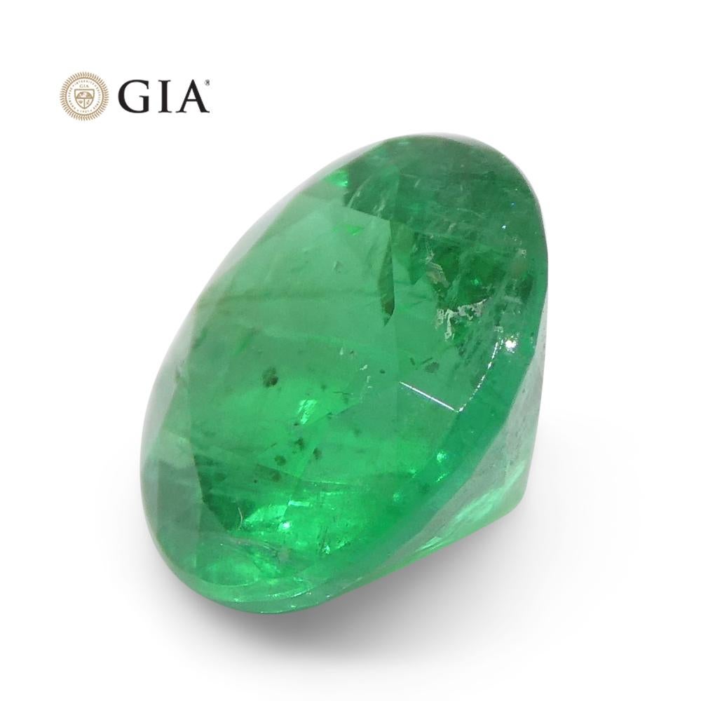 2.32 Carat Round Vivid Green Emerald Gia Certified Brazil For Sale 11