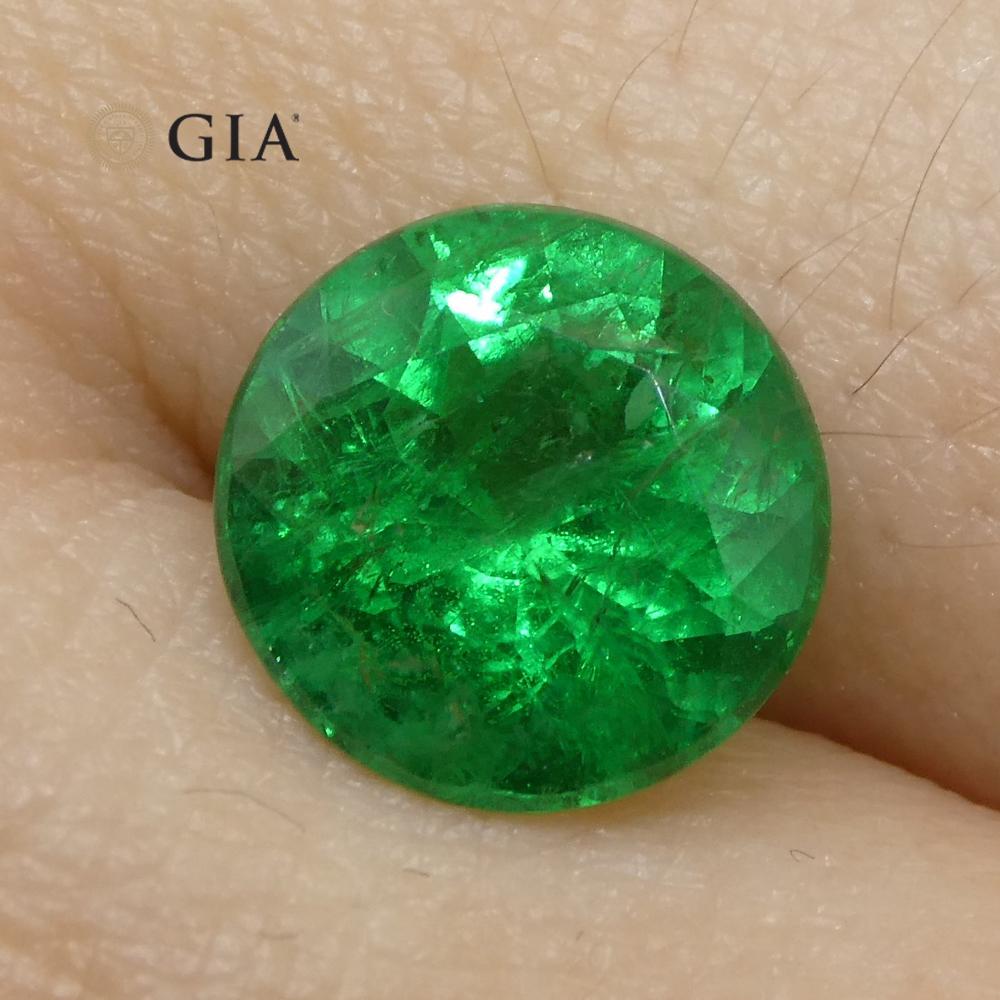 2,32ct Runder Vivid Grüner Smaragd GIA zertifiziert Brasilien 14