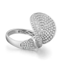 2.32Cttw Pave Set Round Cut Diamond Ladies Cocktail Ring 14K White Gold Size 7.5