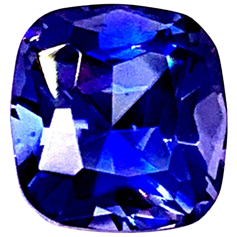 2.33 Carat Cushion Cut Benitoite with GIA Report
