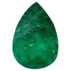 Esmeralda Colombiana Suelta Natural Verde Profundo de 2,33 Quilates - Corte Pera, Lágrima