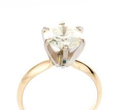 2.33 Carat Diamond Solitaire 14 Karat Yellow and Six Prong White Gold Ring