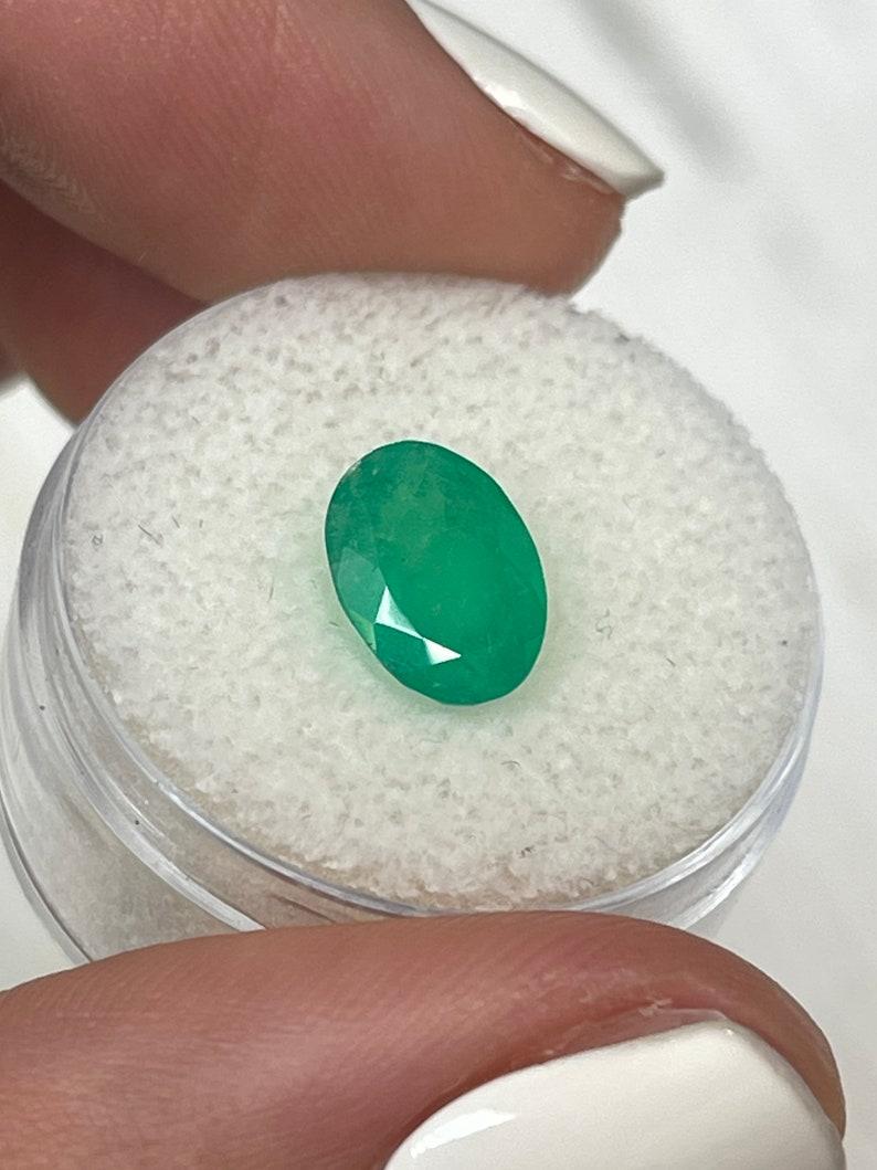 2.33 Carat Medium Forest Green Colombian Emerald - Oval Cut May Birthstone Gem For Sale 1