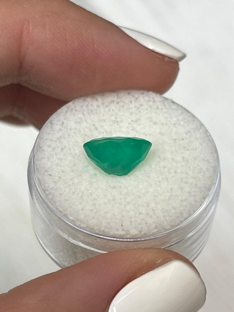 2.33 Carat Medium Forest Green Colombian Emerald - Oval Cut May Birthstone Gem For Sale 2