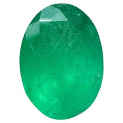 2.33 Carat Medium Forest Green Colombian Emerald - Oval Cut May Birthstone Gem