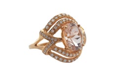 Sunita Nahata Morganite 2.33ct. Fancy Ring in 18Karat Rose Gold with Diamond.